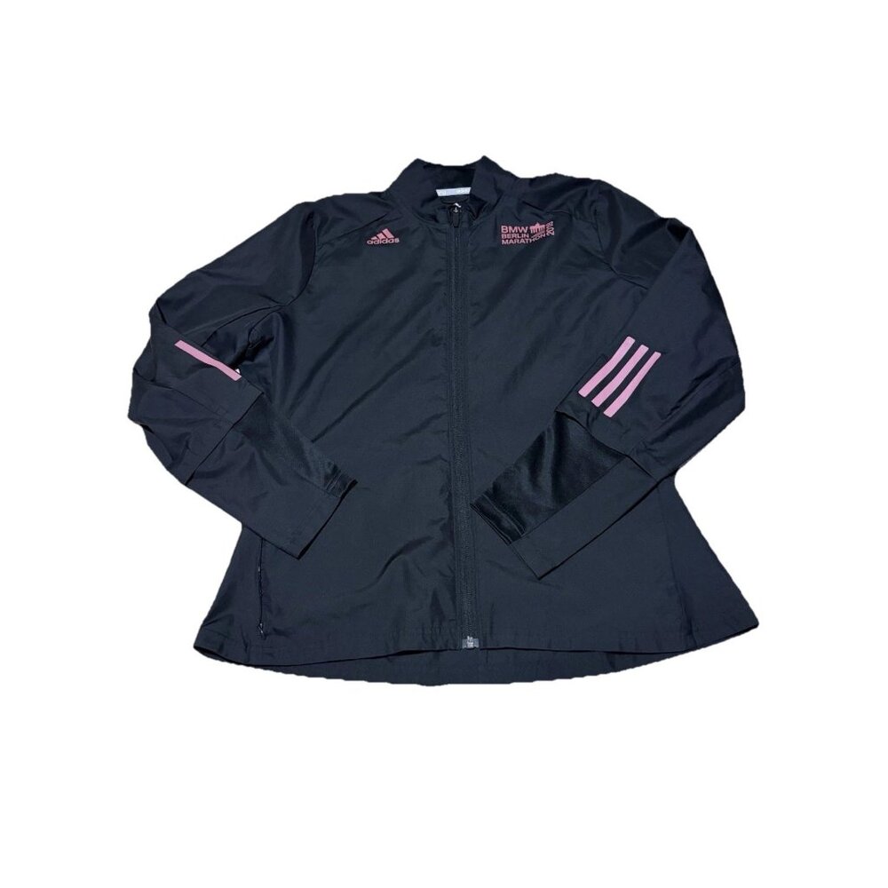 BMW Berlin-Marathon 2018-full Zip Run Jacket Women Adidas Size Large Black/Pink